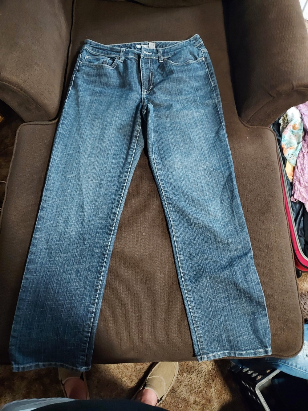 Chico's Straight Leg Jeans in Medium Blue Wash